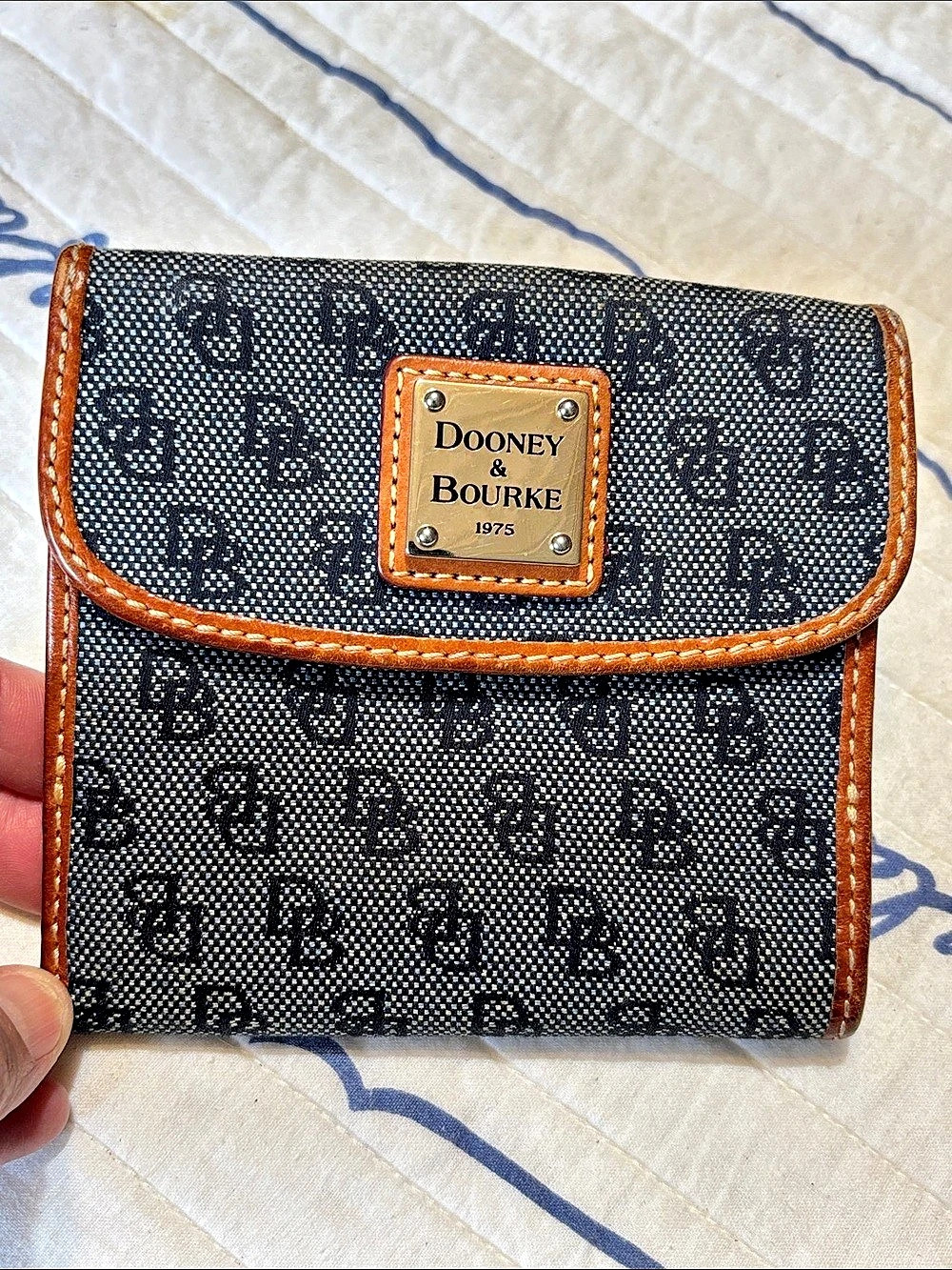 Dooney & Bourke Monogram Wallet in Black & Brown